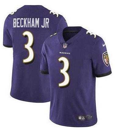 Men & Women & Youth Nike Baltimore Ravens #3 Odell Beckham Jr Purple Vapor Untouchable Limited Jersey